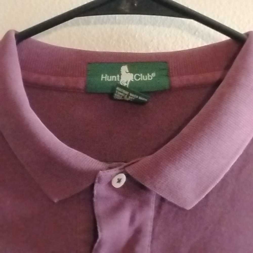 Hunt Club Purple Polo Shirt Men's Size L Short Sleeve Embroidered Logo - Picture 4 of 7